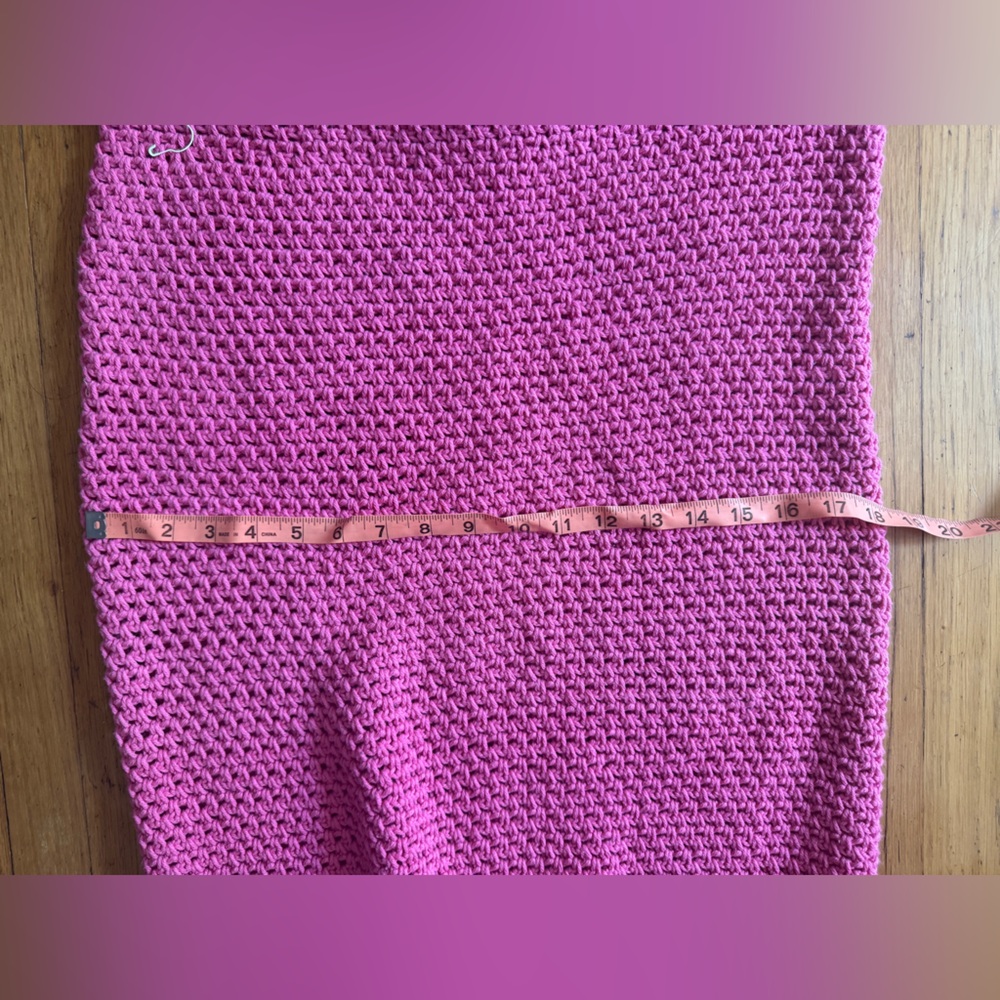 Vintage Pink Black Crochet Maxi Dress with Mermaid Hem - Picture 7 of 10